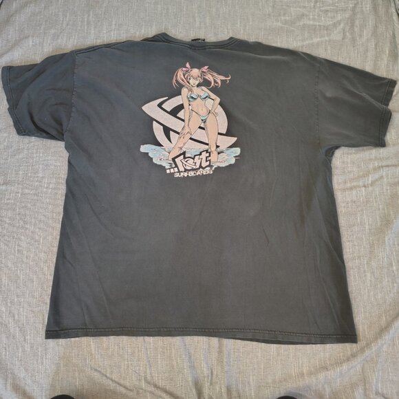 VINTAGE LOST Surfboards T-Shirt Size XXL Black Anime Pin Ups